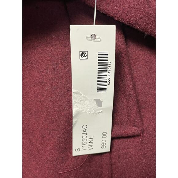Vine & Valley Coat Womens Small Wine Red Double Breasted Peacoat Long Jacket New - Picture 9 of 10